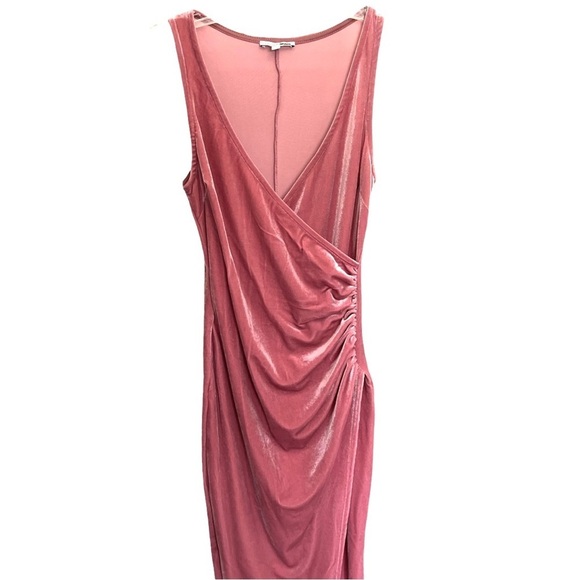 Fashion Nova Pink Velvet Wrap Maxi Dress Size XS - Picture 3 of 6